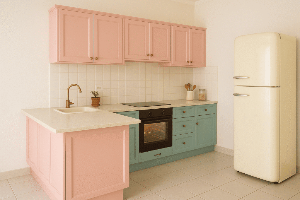 Modular Kitchen Soft Pastels for Vintage Charm
