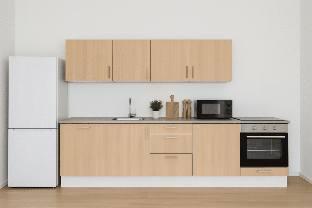 Straight Line or One-Wall Kitchen 
