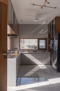 Grey and Wood Urban L-Shaped Kitchen
