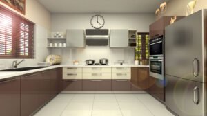 Luxury U-Shaped Kitchen with Island Extension