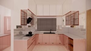 Luxury U Shaped Kitchen with Pendant Lighting