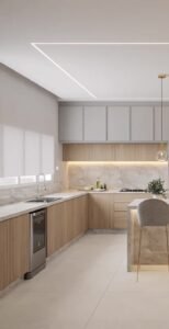 Wood and Grey Scandinavian Style Kitchen